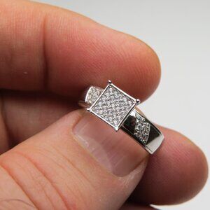 925 *Sterling Silver Diamond Engagement Ring